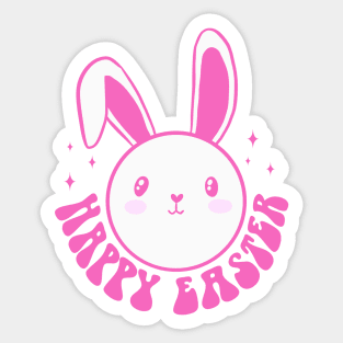 Happy easter a cute and groovy easter bunny for women Sticker